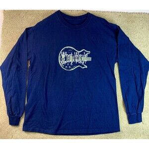 Vtg Long Sleeve What Would Jerry Play Grateful Dead Rosebud Guitar T-Shirt Large